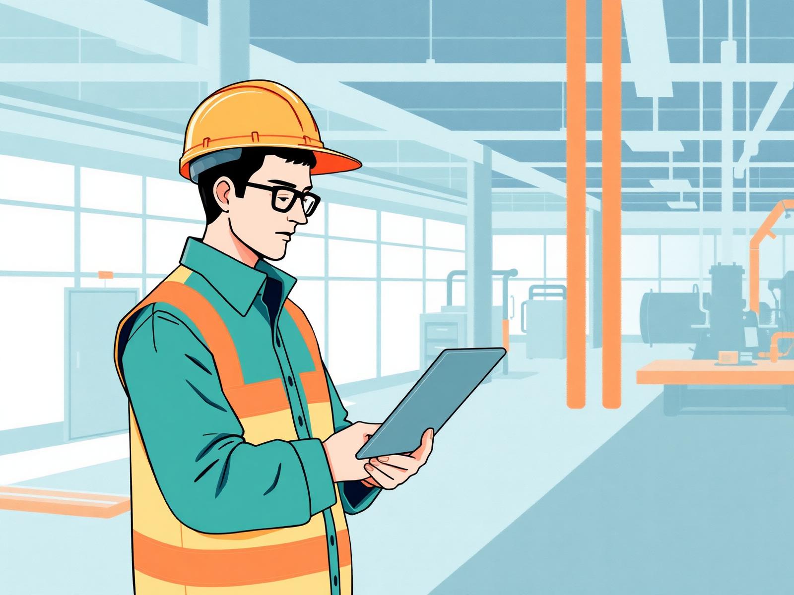 Safety inspector using sAuditor on a tablet